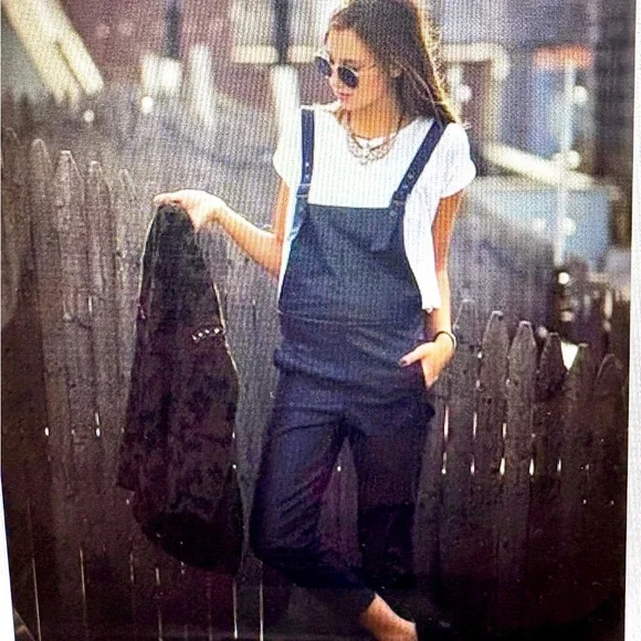 Wallflower black Cotton Jumpsuit Overalls drawstring waist M - Picture 5 of 11